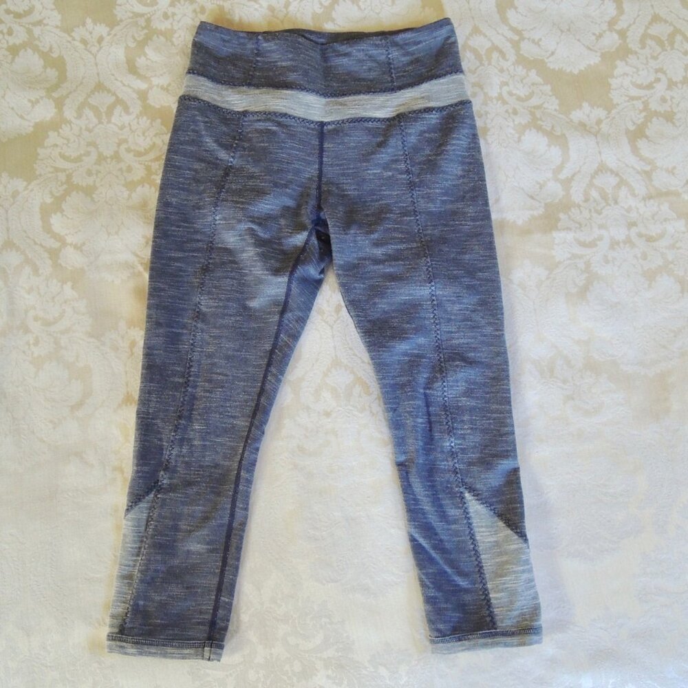 Prana Gray Ember Organic Cotton Blend High Rise Capri Leggings Pocket M